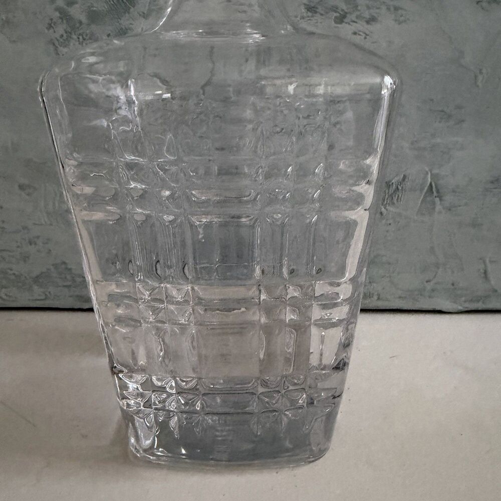 Maketh The Man Art Deco Whiskey Decanter Glass Barware Lead Free Crystal Plaid - Picture 10 of 10